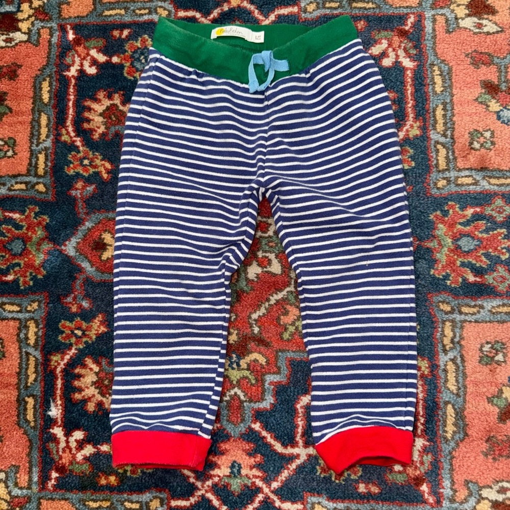 Baby Boden 2-3Y Striped Sweatpants New Blue White Green Red Pants
